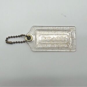 COACH POPPY Hard Plastic Gold Glitter Clear Hang Tag, LARGE